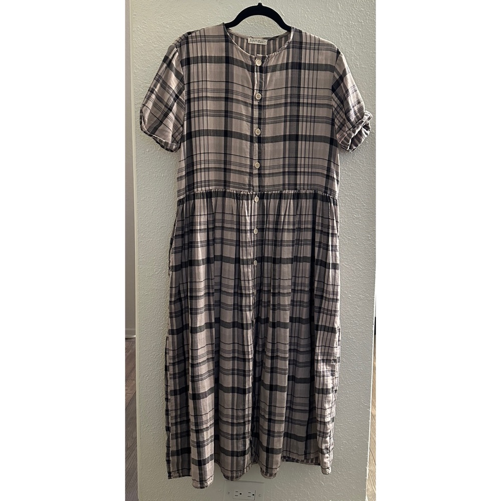 Free People x CP Shades Blush Plaid Dress - With Pockets!